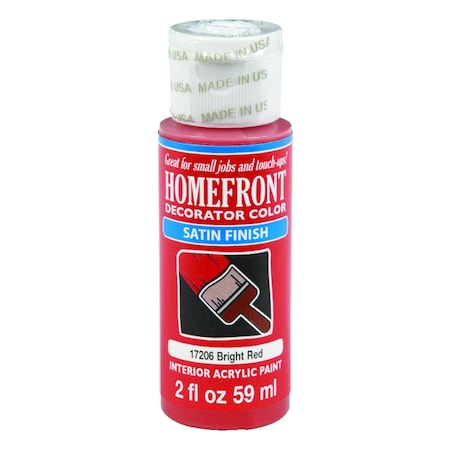 Homefront Homefront Decorator Color Satin Bright Red Hobby Paint 2 oz 17206N